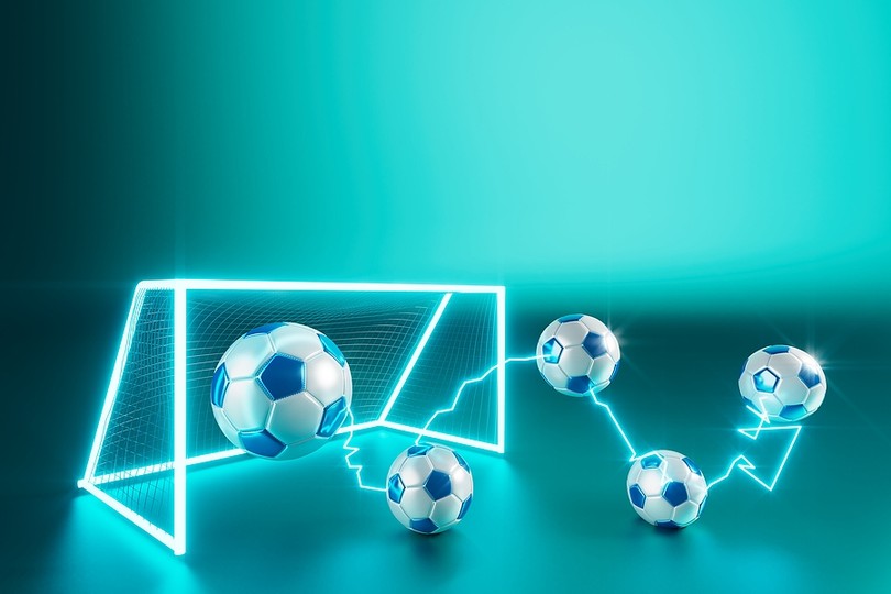 Neon Football Goal with Electric Footballs